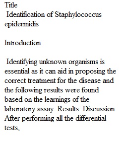 Unknown Part II Lab Report